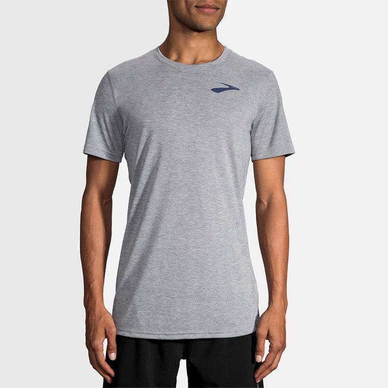 Brooks Distance Graphic - Camisetas Manga Corta Hombre - Gris (CS2859130)